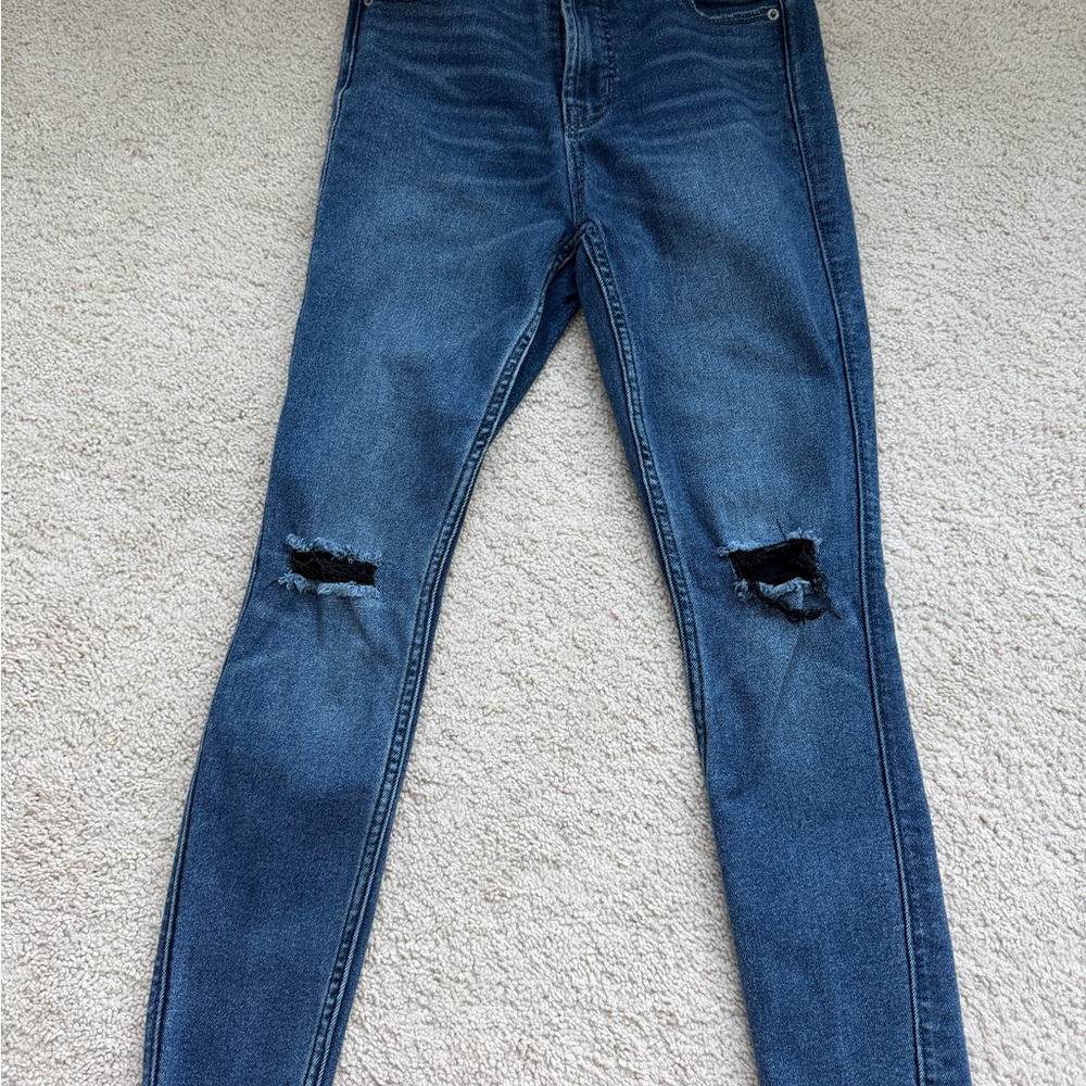 Old Navy Blue Distressed Skinny Jeans